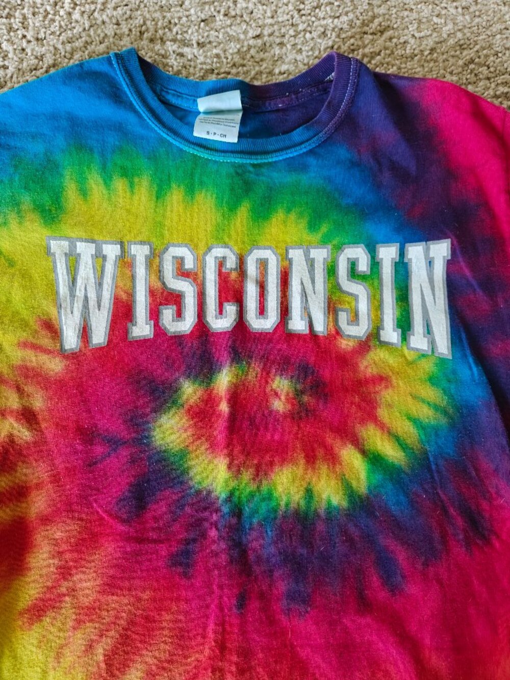 Tie Dye Wisconsin Shirt Size S